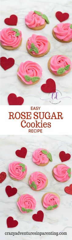 easy rose sugar cookies recipe for valentine's day