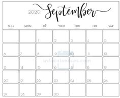 a calendar with the word september written in cursive writing on it and an image of