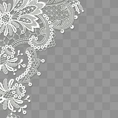 a white lace pattern on a gray background