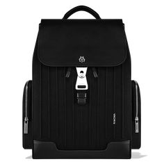 Flap Backpack Large in Leather & Canvas | Black | RIMOWA Rimowa Never Still Backpack, Rimowa Backpack, Black Rimowa, Givenchy Backpack, Unique Gift Guide, Mens Bags Fashion, Store Image, Flap Backpack, Daily Bag