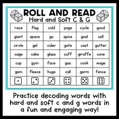 a roll and read game with dices on it, which includes words that are in the