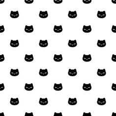 a black and white cat pattern on a white background, with the head of an animal