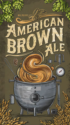 an advertisement for american brown ale