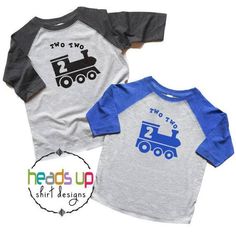 Train 2nd Birthday, Two Two, 2nd Birthday Shirt, Custom Design Shirts, Twin Boys, Raglan Shirts, Short Sleeve Bodysuit, Branded Shirts, Heat Transfer Vinyl