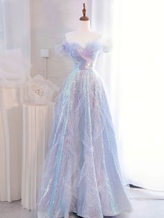 2 Piece Fairy Dress, Iredesant Prom Dresses, Cinderella 2021 Dress, Prom Dresses 2023 Pastel, Pretty Dresses Blue, Modern Day Princess Dresses, Prom Dresses Under 100 Dollars, Fairy Prom Dress Elegant, Whimsical Prom Dress Fairytale