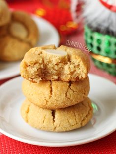 three cookies stacked on top of each other