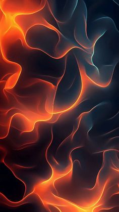 an orange and blue abstract background with wavy lines on the bottom right side, as seen from above