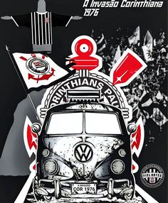 an old vw bus with stickers on it