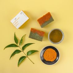 Wrapped in desi tradition, this bespoke soap bar combines Indias two magic ingredients Haldi and Neem together. It is an anti – microbial soap that also aids in brightening of your skin thereby giving your skin its natural glow. How to use Apply the soap on your wet body and Neem Soap Benefits, Neem Soap Photography, Banana Shampoo, Neem Oil Soap, Papaya Soap Photography, Tea Tree Face Wash, Avocado Shampoo, Neem Soap, Tumeric Soap Bar