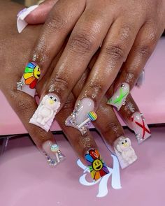 1990 Nails, Bright Acrylic Nails, Fye Nails, Tupac Pictures, Drip Nails