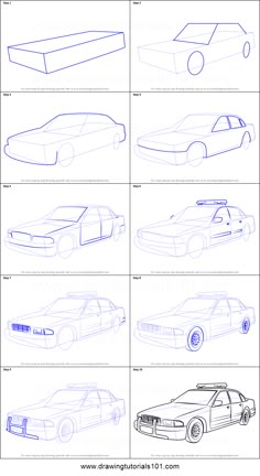 how to draw a car from the movie back to the future with easy step by step instructions