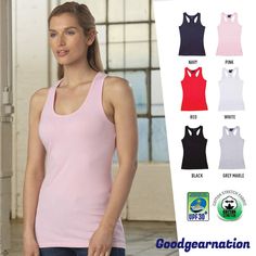 #ad Premium Ladies Fitted Singlets Stretch Cotton Jersey Racerback Long Line Shape Slim Fit, Fashion womens top Plain Colour, Elegant Ladies, Fit Fashion, Elegant Woman, Stretch Cotton, Slim Fit