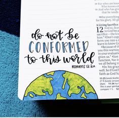 an open bible with the words, do not be concerned to this world on it