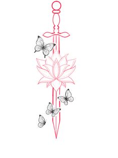 a drawing of a flower with butterflies on it and the letter o in the middle