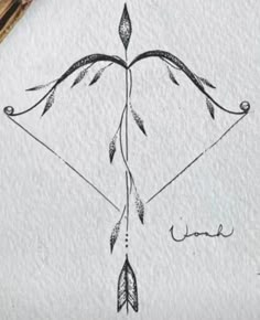 a drawing of an arrow with arrows on it