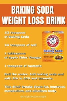 Baking Soda Diet, Slim Down Drink, Baking Soda Beauty Uses, Baking Soda Uses, Fat Loss Drinks