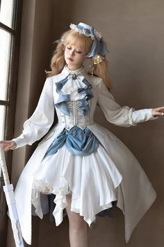 White Mermaid Bone Embroidery Ouji Fashion Handsome Lolita Skirt – LolitaInside Ouji Fashion Aesthetic, Ouji Fashion Female, Ouji Fashion Girl, Outfit Ideas Skirts, Royalty Outfits, Mermaid Clothing, Mermaid Clothes, Bone Embroidery