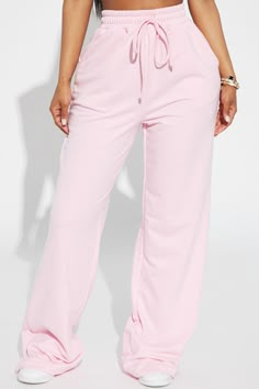 Available In Black And Pink. Wide Leg Pant High Waisted Elastic Waistband Drawstring Pockets French Terry Pair With 'Time Travel Lounge Hoodie" 60% Cotton 40% Polyester Imported | Time Travel Lounge Pant in Pink size Small by Fashion Nova Wide Leg Pants High Waisted, Travel Lounge, Fashionista Clothes, Cute Comfy Outfits, Wide Leg Pant, Cute Simple Outfits, Black And Pink