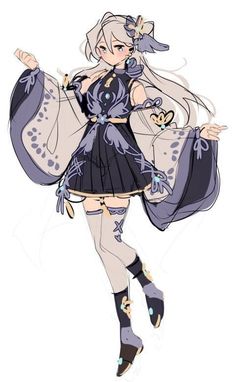 an anime character with long white hair and blue eyes, holding a bag in her hand