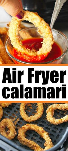 air fryer calamari with the title above it