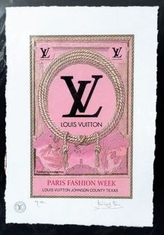 the louis vuitton paris fashion week stamp is on display at the museum in new york