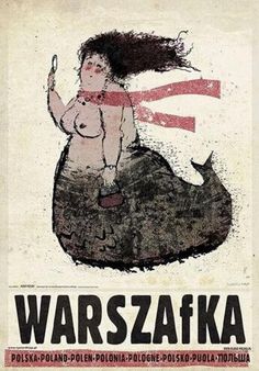 an old poster with a naked woman holding a flag