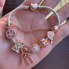 Authentic Pandora Rose Gold Heart Clasp Snake Bracelet With Fantasy Rose Gold Theme Charms Jewelry Charms: Ferris Wheel Dream Catcher Heart Star Floral Flower Bracelet Is Authentic Pandora, Excellent Condition. Charms Are Non Brand Charms, All Brand New. You’ll Get Everything In Pictures. Very Pretty Bracelet Set. Doesn’t Come With Pandora Pouch. Gorgeous! Fashion Forever Love Beads Charm Bracelets For Women With Siver Color Chain Bracelets As Couple Christmas Jeweley Pulseira Gift Perfect For G Rose Gold Metal Bracelets With Heart Charm, Rose Gold Sterling Silver Charm Bracelet For Anniversary, Rose Gold Metal Bracelets With Charms, Anniversary Rose Gold Sterling Silver Charm Bracelet, Rose Gold Sterling Silver Bracelets With Heart Charm, Rose Gold Sterling Silver Bracelet With Heart Charm, Rose Gold Charms Bracelet For Anniversary, Aesthetic Bracelets Beads, Charm Bracelet Aesthetic