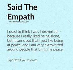 a blue background with the words said the empath