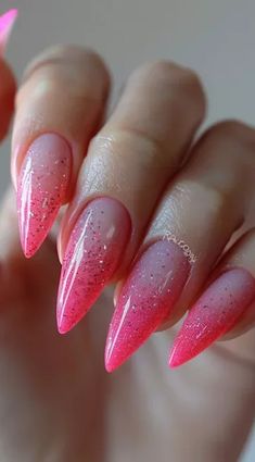 Elevate your nail game with our Pink Ombre Nails 2024 range! From modish pinkish hues to glamorous bloom fusions, we've curated the perfect blend of style and sophistication Nails Purple Almond, Pink Almond Nails Short, Nails Black Almond, Almond Nails Medium, Nails Color Gel, Almond Nails Purple, Almond Nails Inspiration, Purple Almond Nails, Mix Nails