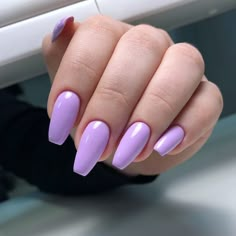 Stickons Nails With Gel Short, Nails Lilla, Ongles Gel Violet, Ballerina Nails Designs, Violet Nails, Gel Toe Nails, Stylish Nails Designs, Classic Nails