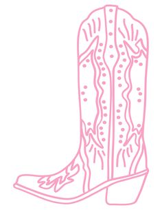 Pink Cowgirl Clipart, Cowgirl Boots Clipart, Cowgirl Boots Drawing, Barbie Clipart, Boot Embroidery, Bachelorette Nashville, Small Business Needs, Pink Cowgirl Boots, Country Birthday