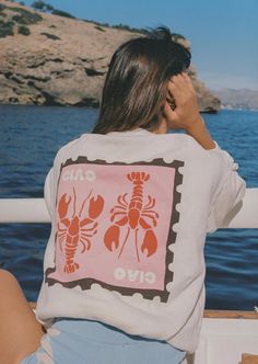 *** PRE-ORDER *** Arriving to HQ in 4 weeks.Get ready to fall in love with our Lobster Sweater! This sweater screams 'amore' with its adorable stamp-like lobster design, and trust us, it's like hugging a cloud—super soft and oh-so-comfy! Oversized fit Crew neckline Long sleeves Ciao logo on front and design on the bac Lobster Sweater, Lobster Design, Patchwork Hoodie, Ocean Fashion, Heart Logo, Dress Accessories, Oversized Fits, Fall In Love, In Love