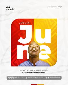 an advertisement for the upcoming ethiopian film, jue me with a man smiling and looking up