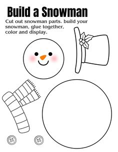 a snowman cut out with the words build a snowman