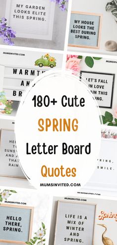 the words spring and flowers are featured in this postcard