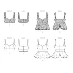 the instructions for how to make a braille top with lace trimming and straps