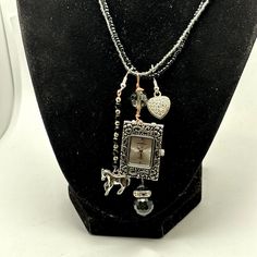 Vintage Silver Watch Pendant. Fully Functional With Brand New Batteries. Necklace Fits Around 16 In Or Near M4 Vintage Silver Watch, Watch Pendant, Old Watches, Silver Watch, Vintage Silver, Accessories Watches, Batteries, Black Silver, Necklaces