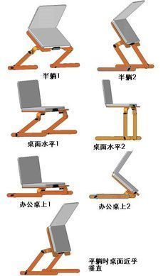 four different types of standing desks with the same height and width as shown below