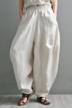 Overview: (1)100% Organic Linen Fit &Sizing: Non- Stretchable #linen #harempants #flaxclothing #ootd Relaxed Fit Straight Leg Harem Pants In Solid Color, Baggy Tapered Leg Bottoms In Solid Color, Baggy Tapered Leg Bottoms With Solid Color, Spring Solid Baggy Harem Pants, Spring Baggy Solid Color Harem Pants, Spring Baggy Solid Harem Pants, Baggy Straight Pants In Solid Color, Baggy Beige Pants With Solid Color, Beige Baggy Pants With Solid Color