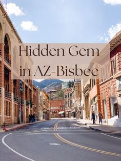 an empty street with the words hidden gen in vz bisbe