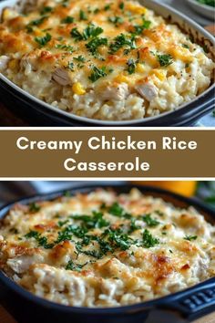 creamy chicken rice casserole is an easy dinner recipe that's ready in under 30 minutes