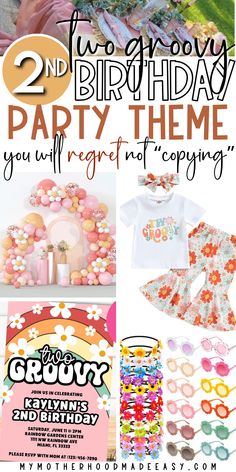 two birthday party themes with text overlay