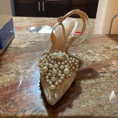 J.Rene Desdemona Formal Mesh Shoes. Ivory, White And Pearls On Lace. 3” Heels. Brand New, Never Worn. New With Box. Special Occasion Shoes, Occasion Shoes, Mesh Shoes, Shoes Color, Ivory White, Cream White, Shoes Women Heels, Special Occasion, Shoes Heels