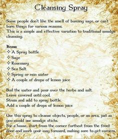 Smudging Prayer, House Cleansing, Cleansing Spray, Pagan Crafts, Magick Spells, Wiccan Spell Book, Witchcraft Spell Books, Witch Spell Book, Spiritual Cleansing