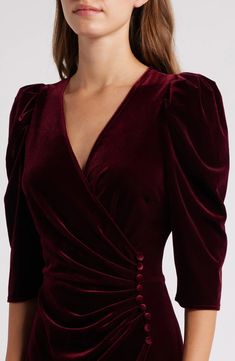 Chelsea28 Faux Wrap Velvet Midi Cocktail Dress | Nordstrom Cocktail Dress Nordstrom, Fall Wardrobe Essentials, Midi Cocktail Dress, Romantic Dress, Sports Blazer, Hair Fragrance, Kids Sweater, Comfortable Dress, Toddler Girl Outfits