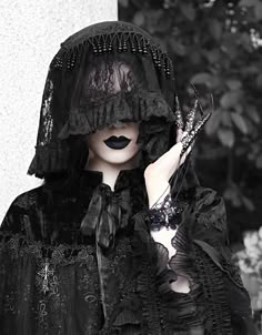 Mist Gothic Lace Veil by Blood Supply (BSY4) Haunted Masquerade, Mrs Bella, Face Veil, Lace Veil, Lace Veils, Lace Headbands, Black Veil, Victorian Gothic