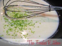 the foodie's kitchen is filled with milk, sour cream and chives