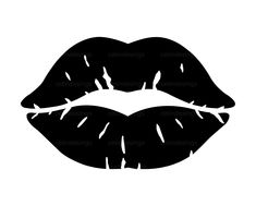 a black and white silhouette of a woman's lips