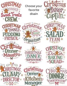 christmas sayings and hand lettering on white paper