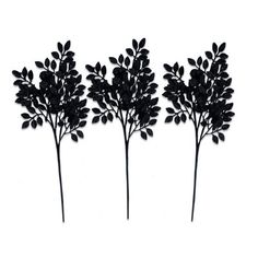 Take your decor to the next level this year with this 3 Pack of Black Leaf Clustered Glitter Picks! These picks are made up of several branches of glitter-coated leaves! Each branch of the pick has a small wire stem that allows the branch to be maneuvered as well as a smaller wire that supports each of the leaves so that the pick can be adjusted to lay whichever way is desired. The leaves are grouped into clusters on the branch to give a fuller, livelier look. These picks are 20â€ tall with a w Black Leaves, Blue Leaves, Holiday Decor Christmas, Tree Decor, Orange And Purple, Blue And Silver, Blue Orange, Green And Gold, Christmas Tree Decorations